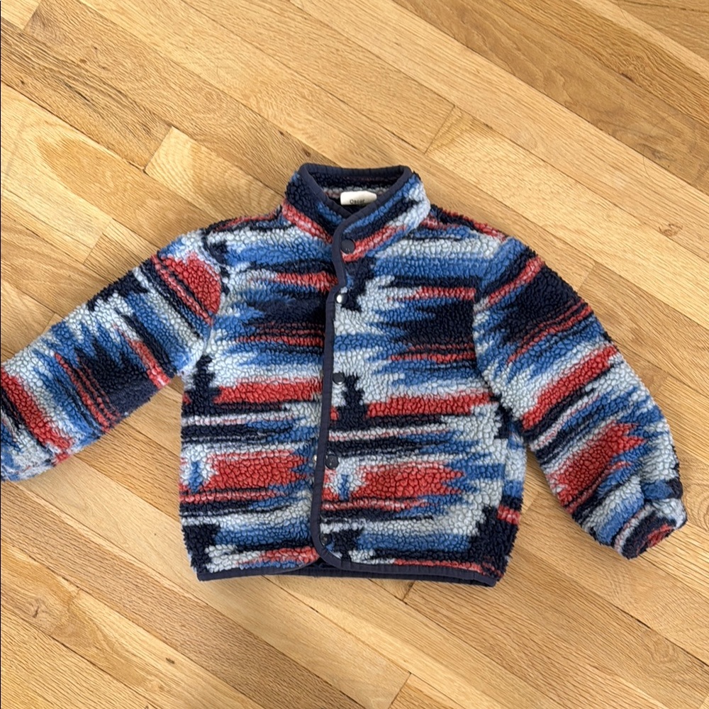 Cotton On Cozy Multicolor Fleece Jacket, 3T-4T